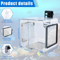 Caja De Cría De Acuario Acrílica Con Tapa Desmontable Para Pequeños Peces Y Cangrejos Incubador De Peces Con Malla Transparente Para Aislamiento - details 5