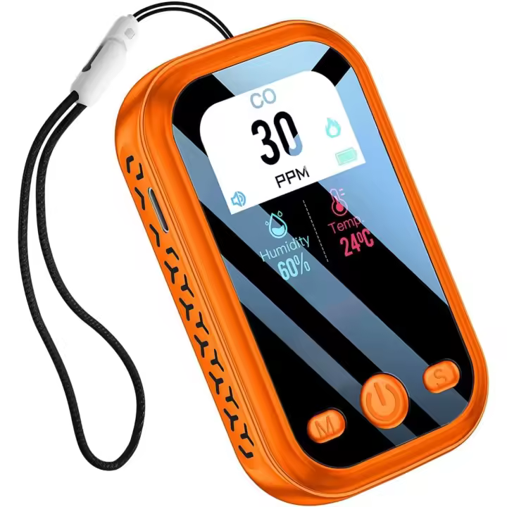 Portable Carbon Monoxide Detector, Mini CO Alarm & Meter, 3-in-1 Combined Carbon Monoxide & Temperature & Air Humidity Meter - 1