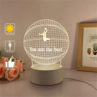Lámpara De Noche 3D De Baloncesto Ilusión Óptica Con Toque Y Cambio De Color En 7 Ambientes Para El Dormitorio - details 0