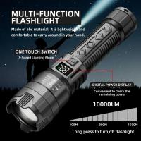 Linterna Táctica LED De Alta Potencia 2000LM Con Pantalla Y Luz USB Para Camping Pesca Emergencias Zoom Luz De Lectura - details 8