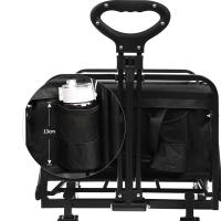 Carrito de Transporte de Mano Plegable ,Carro con 4 Ruedas Grandes con Freno Resistentes para Camping, Playa,Jardín,Piscina, Casa o Almacén.Carreta plegable para jardín y aire libre con bolsa.Carretilla con Mango Ajustable CARRO. - details 3