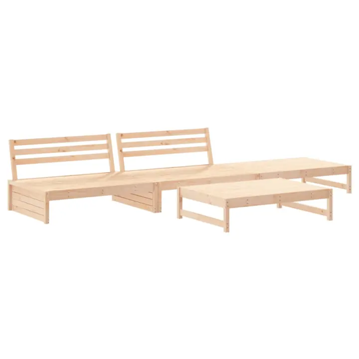 vidaXL Juego de muebles de jardín 4 piezas madera maciza de pino - 1