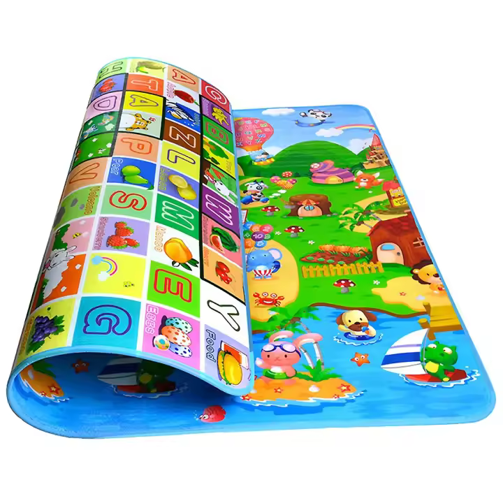 Tapete de juego, 180 x 120 cm, plegable, grande, antideslizante, para gatear, área de juego de doble cara para bebés y niños pequeños, adecuado como tapete para gatear. - 1