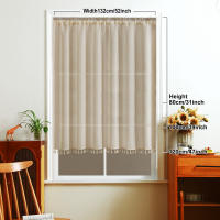 Cortina De Valance De Tela Con Línea Blanca Para Sala De Estar Moderna Con Bolsillo Para Rodillo Decoración Para Ventana Puerta Y Armario 1 Pieza - details 3