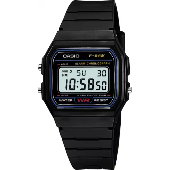 CASIO F-91W-1YEG RELOJ VINTAGE RETRO DIGITAL ORIGINAL - 1