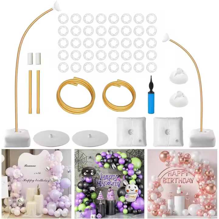 Kit d'Arche de Ballons Ajustable, Arche de Ballons d'Anniversaire, Arche de Mariage avec Base Remplie d'Eau, Réutilisable pour les Mariages, les Fêtes, les Baptêmes de Bébé et l - 1