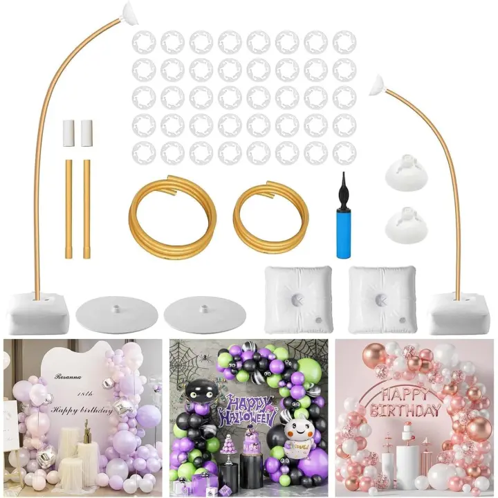 Kit d'Arche de Ballons Ajustable, Arche de Ballons d'Anniversaire, Arche de Mariage avec Base Remplie d'Eau, Réutilisable pour les Mariages, les Fêtes, les Baptêmes de Bébé et l - 1