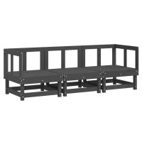 vidaXL Juego de muebles de jardín 3 pzas madera maciza de pino Pino natural, Pino blanco, Pino gris Conjunto Terraza Muebles Jardín Exterior Juego de Muebles de jardín Mueble Jardín Exterior Muebles de Salon Exterior - details 2