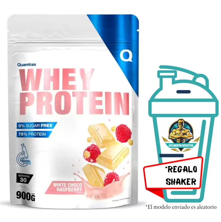 QUAMTRAX - Whey protein - Varios sabores *900g* Concentrado de proteína de suero de leche ultrafiltrada, perfecta para la recuperación muscular tras el ejercicio - 1