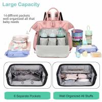 Mochila para mamá, bolso de mano para guardar biberones y pañales, mochila impermeable que se puede colgar en el cochecito de bebé, bolsa de almacenamiento - details 1