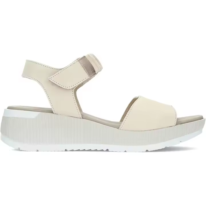 Sandalia Paula Urban Mujer Cuero Beige Cómoda Plana - 1