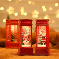 1Pc Teléfono Rojo Navideño Con Luz Y Decoración De Santa Figura De Globito Navideño Temático Iluminado Para Decoración De Navidad - details 2