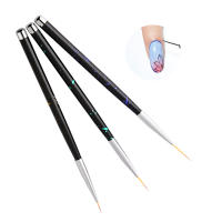 JEARLYU Set De 3 Brochas Para Arte De Uñas Con Línea Francesa Y Puntas 3D Herramientas De Dibujo DIY Para Gel UV Y Manicura - details 6