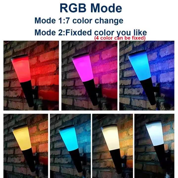 Luz de Pared LED Solar Impermeable, Cambia de Color RGBW, Ideal para Puerta Principal, Balcón, Escalera Iluminación Exterior - 1