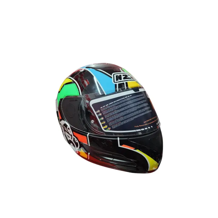Casco integral Fibra de Vidrio NZI Spyder 3 NV - Negro decorado - 1