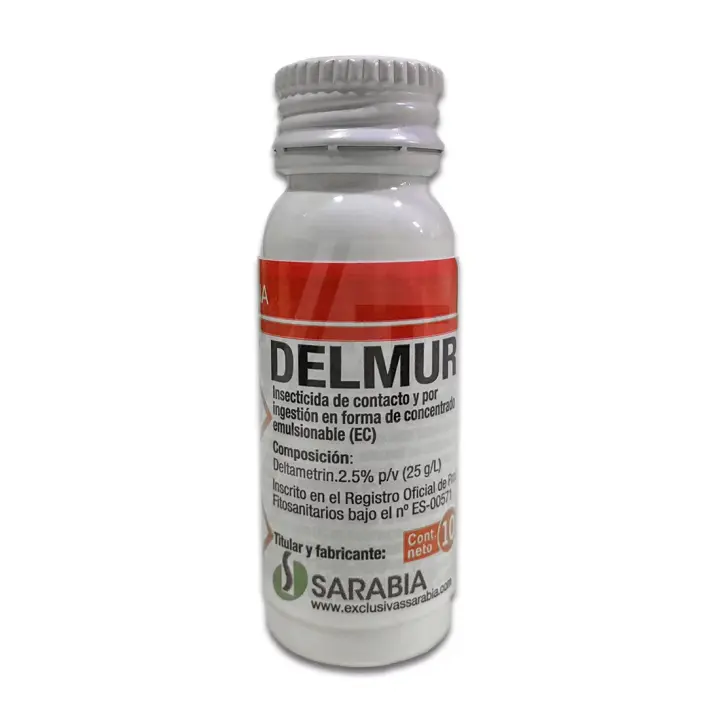 DELMUR Insecticida Agrícola Contacto e Ingestión Respetuoso medioambiente SARABIA Control de PLAGAS en CULTIVOS - 10 cc - 1