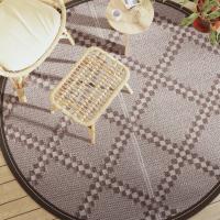 vidaXL Alfombra de exterior ARAKIL bebe Ø200 cm PP en color Azul bebé/Diseño cuadrado/Azul y más - details 7