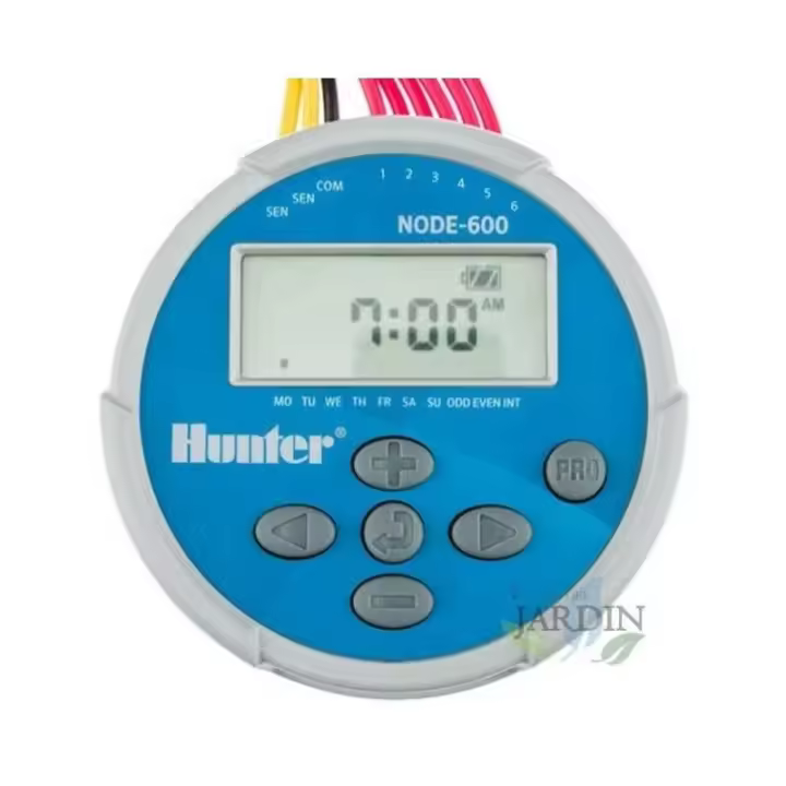 HUNTER Programador de riego a pilas NODE600 Hunter, controlador de riego con capacidad para 6 zonas - 1