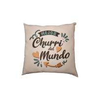 Cojín + Relleno con frase " Mejor CHURRI del Mundo " . Regalo Pareja . frase San Valentin . Cojín amor - details 0