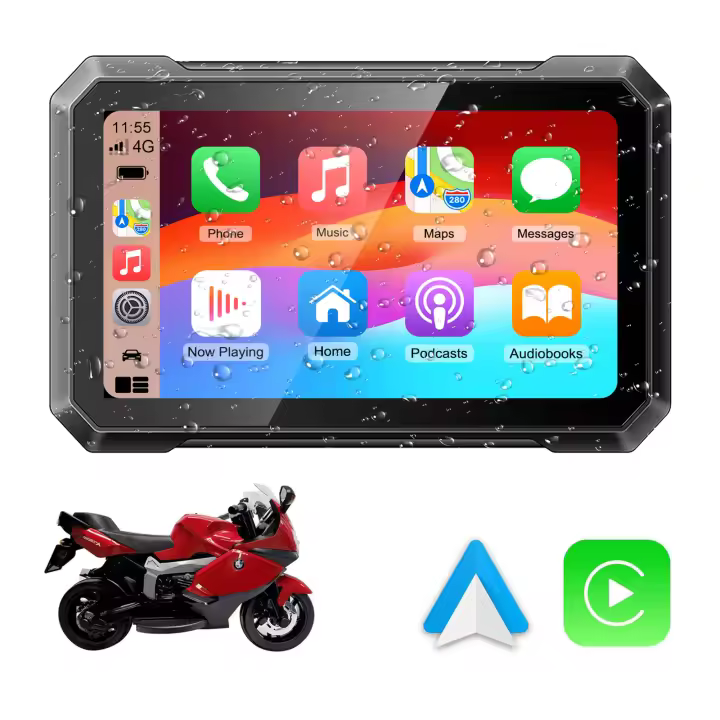 Apple Carplay inalámbrico para motocicleta, navegación GPS portátil Navi, Android, navegador automático, pantalla impermeable IPX7, 7 pulgadas - 1