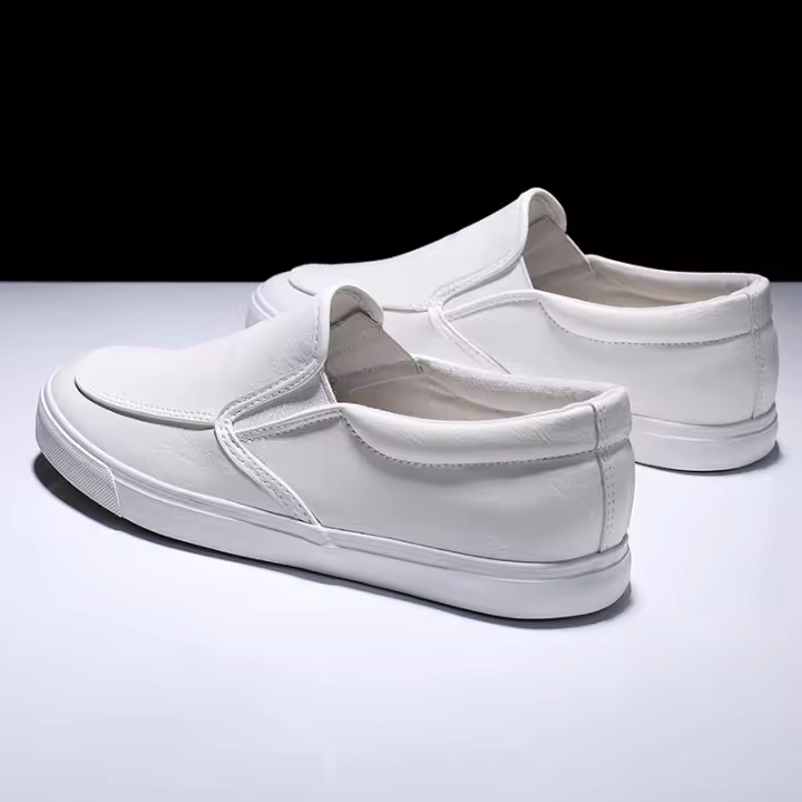 Zapatos Blancos Para Hombre Primavera Verano Loafer Flat Casual Moda Joven Calzado Transpirable Slip-on Material Microfibra - 1