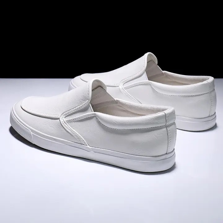 Zapatos Blancos Para Hombre Primavera Verano Loafer Flat Casual Moda Joven Calzado Transpirable Slip-on Material Microfibra - 1