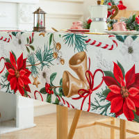 Mantel De Navidad Con Campana Dorada 1 Pieza Material De Poliéster 100% Impermeable Adecuado Para Hogar Exterior Hotel Y Fiestas - details 6