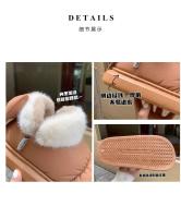 Botas De Tobillo Lindas Y Cálidas Para Mujer Con Lazo De Plush Nueva 2024 Impermeables Con Algodón Y Peluche Para Invierno Estilo Sexy Sin Tacón - details 5