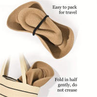 Sombrero De Vaquero Estilo Jazz Amplio Para Hombres Y Mujeres Proteccion Solar Para La Playa Y Verano Con Cuerda De Viento - details 11