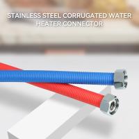 Fuelle flexible de acero inoxidable y conector de latón, tubería de agua flexible, manguera para calentador de agua caliente y fría (paquete de 2) 80 cm - details 3