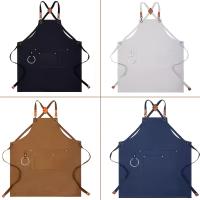 Aguasalo Multiusos Apron Impermeable Y Resistente Al Aceite Para El Hogar Y El Jardín Denim Sin Mangas Estilo Sencillo - details 1