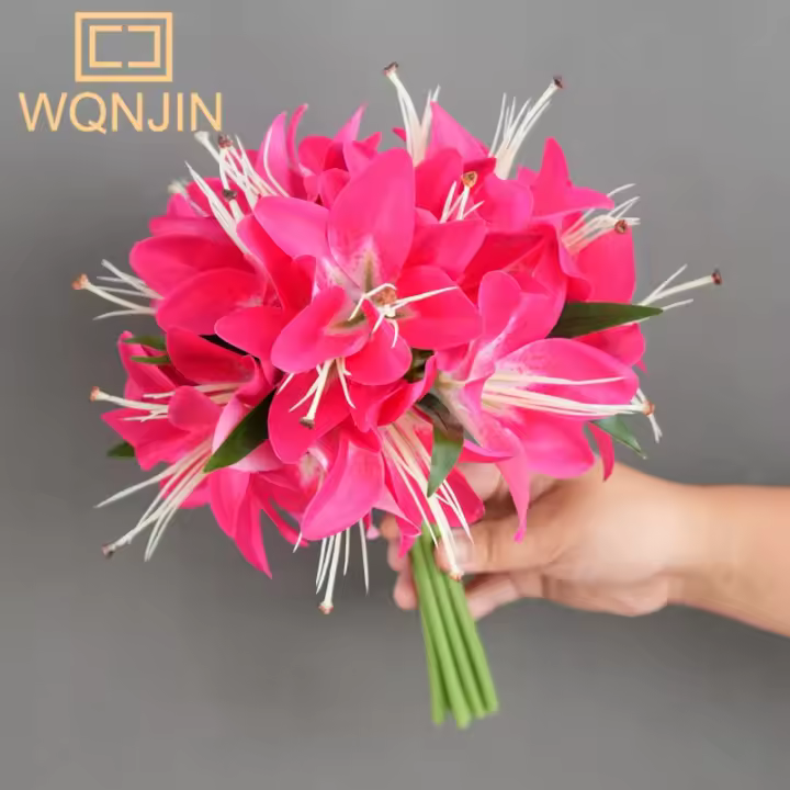 WQNJIN 20 Cabezas De Lirio Artificial Flor Simulada Para Decoración De Hogar Y Bodas Regalo De Flores Decorativas De Lirio - 1
