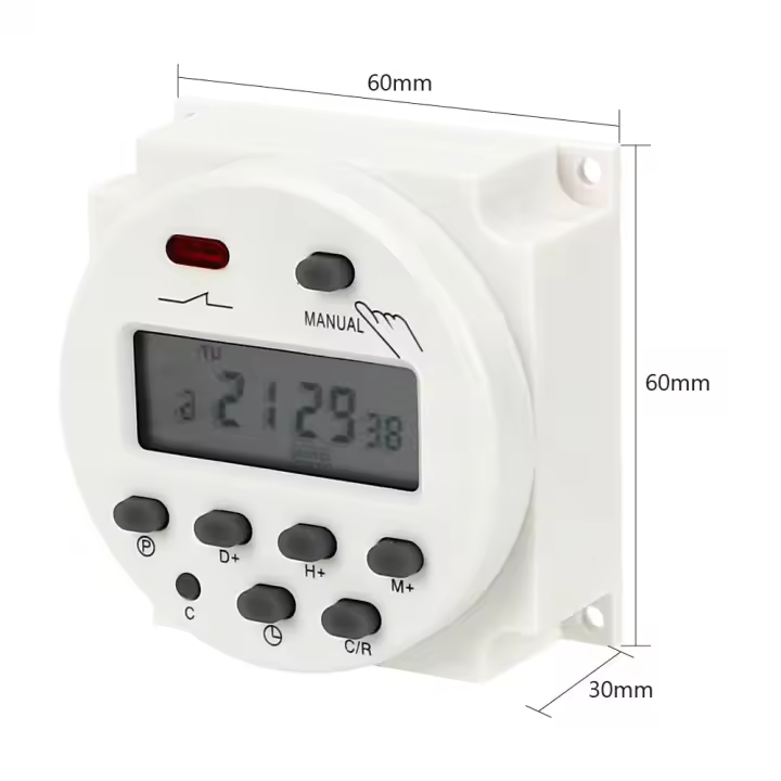 Interruptor De Control De Tiempo DIYWORK Programable Semanal Y Diario Con Pantalla LCD Relé Automático Encendido Y Apagado AC 220-250V - 1
