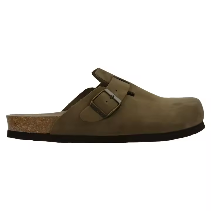 Zuecos Verdes Genuins Riva Nubuck Kaki de Piel con Hebilla Ajustable 36 - 1