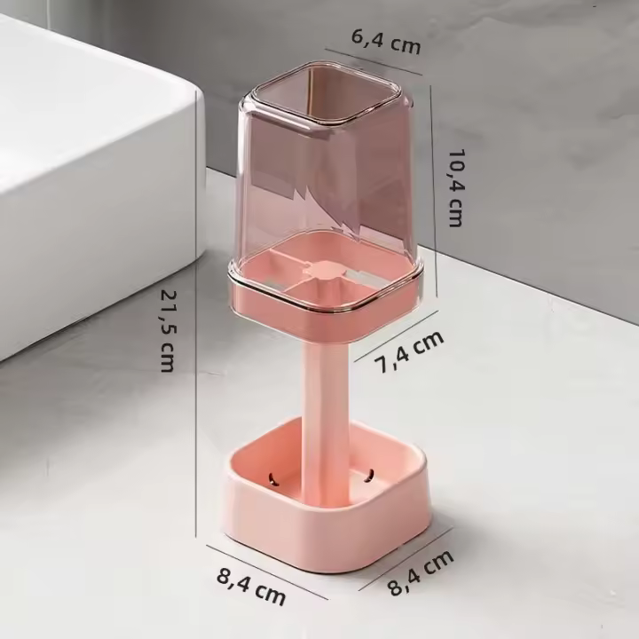 Juego De Organizador De Dientes Y Cepillo Minimalista Con Vaso Para Lavar La Boca Tumbler Y Soporte Espacioso Para Baño Material PP Tipo De Instalación Tipo De Piso - 1