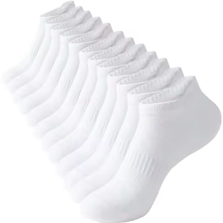6 Pares De Calcetines Para Hombre Color Sólido Primavera/Verano Deportivos Cortos Antideslizantes Absorbentes De Sudor Calcetines De Barco Para Mujer - 1