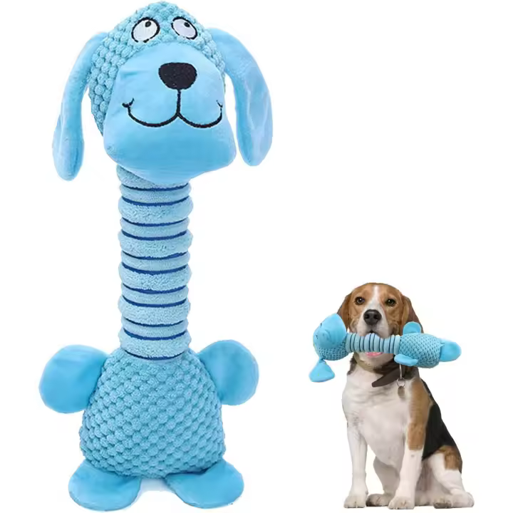 Juguetes para perros, juguetes masticables duraderos para limpiar los dientes, juguetes de entrenamiento para perros de peluche para perros pequeños y medianos (perro azul) - 1