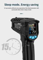 Termómetro Infrarrojo Digital No Contacto Con Imagen Láser Y Alarma De Luz LCD Medidor De Temperatura Y Humedad Téléhill - details 5