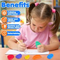 Pack De 6 Piedras De Silicona Para Sensación Fidget Juguete Antiestrés Para Adultos Y Niños Con Autismo Juego De Calmar La Emoción - details 1