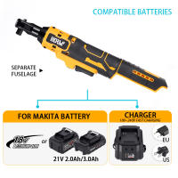 Llave De Impacto Eléctrica Sin Cable 20V 3/8 Pulgada Destornillador Angular Herramienta De Ratcheting Compatible Con Batería Makita - details 4