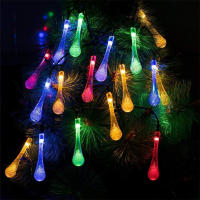 Luces De Cadena Solar De Gotas De Agua Impermeables Para Decoración Al Aire Libre Guirnalda De Hadas Para Jardín Árbol Fiesta Cumpleaños Boda - details 3