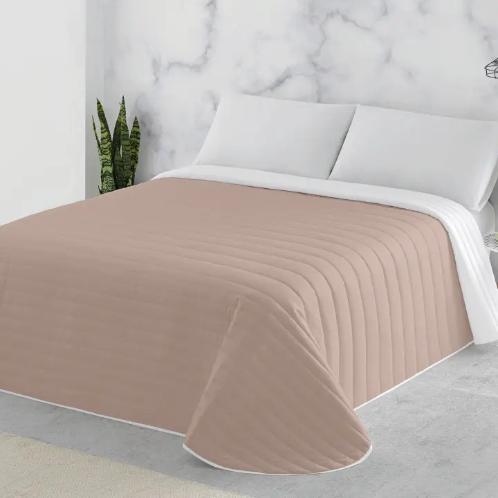 NATURALS - Colcha Bouti Lisa Bicolor - Reversible - Primavera Verano - Acolchado Fino - Microfibra Extrasuave - Cama 90/105 135/150 - Cubre Cama Multiusos - 1