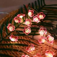Luces De Fairy De Flor De Cerezo Rosa 1PC 10/20/30 LED Lámpara De Cadena Operada Por Batería Decorativa Para Interior Y Exterior - details 1