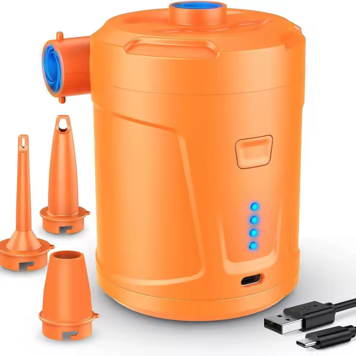 Bomba de Aire Eléctrica, 5200 mAh Bathería Recargable, para Piscina Infantil, Mini Bomba de Aire Eléctrica with 3 Boquillas de Aire, Inflador rápido para Bote Inflable/Colchón de Aire - 1