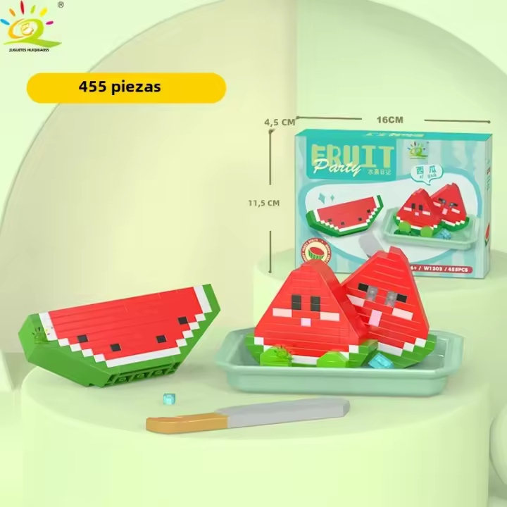 Mini Bloques De Construcción Micro Fruta HUIQIBAO 3D Diamante Modelo Limón Juguetes De Ciudad Para Niños Regalo Unisex ABS Sin Batería - 1
