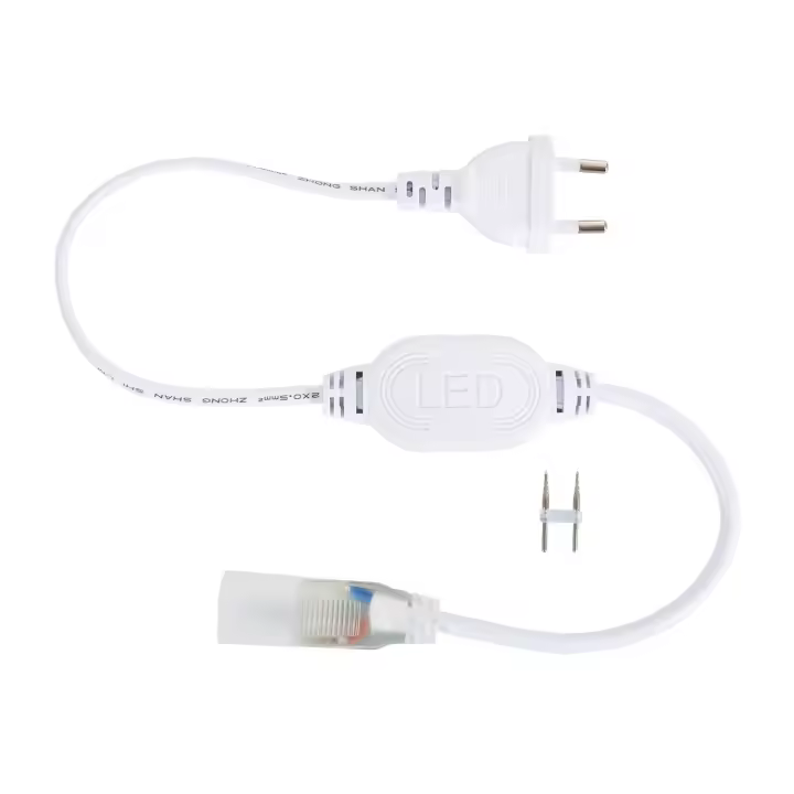 Ledkia Cable Rectificador Tira Neón LED 7.5 W/m Regulable 220V AC 120 LED/m Semicircular 180º IP67 a Medida Corte cada 100 cm Blanco - 1