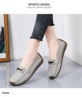 Zapatillas Casuales Para Mujer 2024 Talla Grande Zapatos Planos Slip-on Mocasines De Cuero Genuino Barco Zapatos Casuales De Primavera/Otoño - details 5