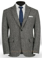 Chaleco Gris Para Hombre Traje De Boda Formal Tweed Herringbone Cierne Sencillo Prenda Esencial Para Eventos Elegantes - details 1