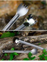Tiartisan Cuchara Y Cuchillo De Titanio Puro Con Mango Largo Para Camping Al Aire Libre Utensilios De Mesa Ultraligeros Portátiles Mitad Pulido - details 5