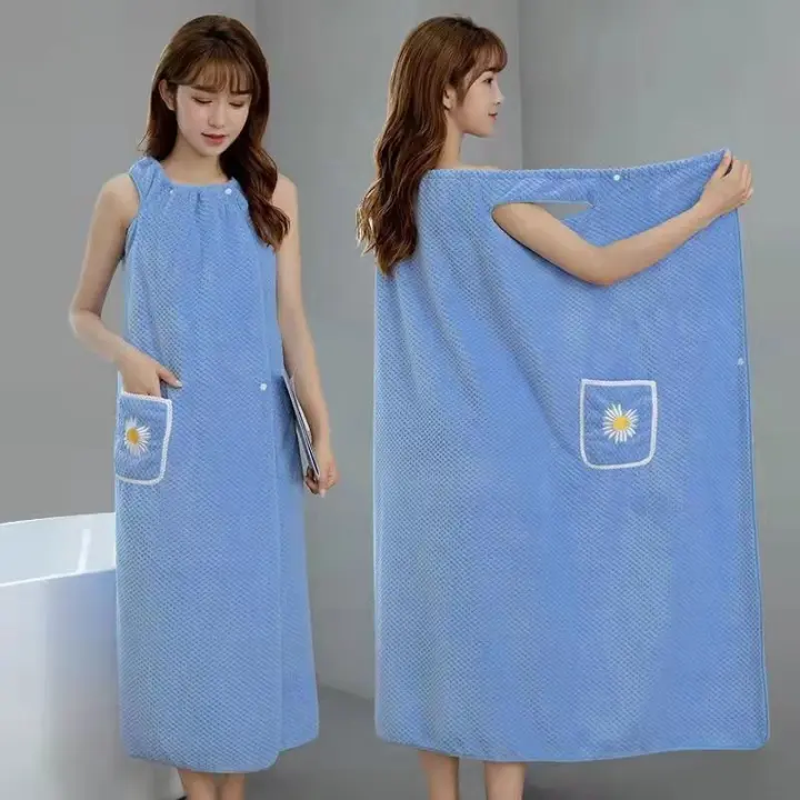 Toalla De Baño Absorbente De Poliéster Para Mujer Estilo Rectangular Secado Rápido Lavable a Máquina Comprimido Adecuada Para Adultos - 1